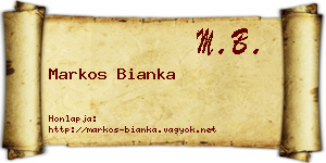 Markos Bianka névjegykártya